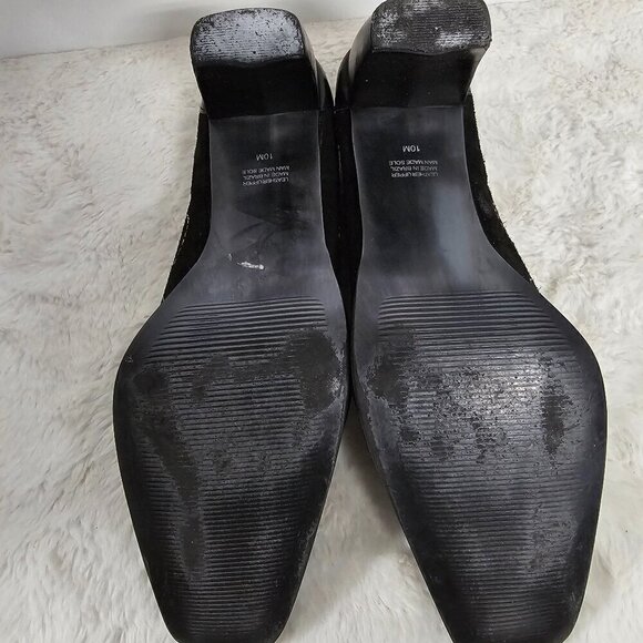 Matisse Pumps Black Suede Embroidered Goth Grunge Boho 10M - Picture 13 of 16